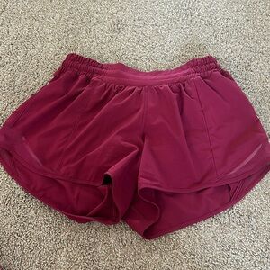 LULU hotty hot pomegranate shorts